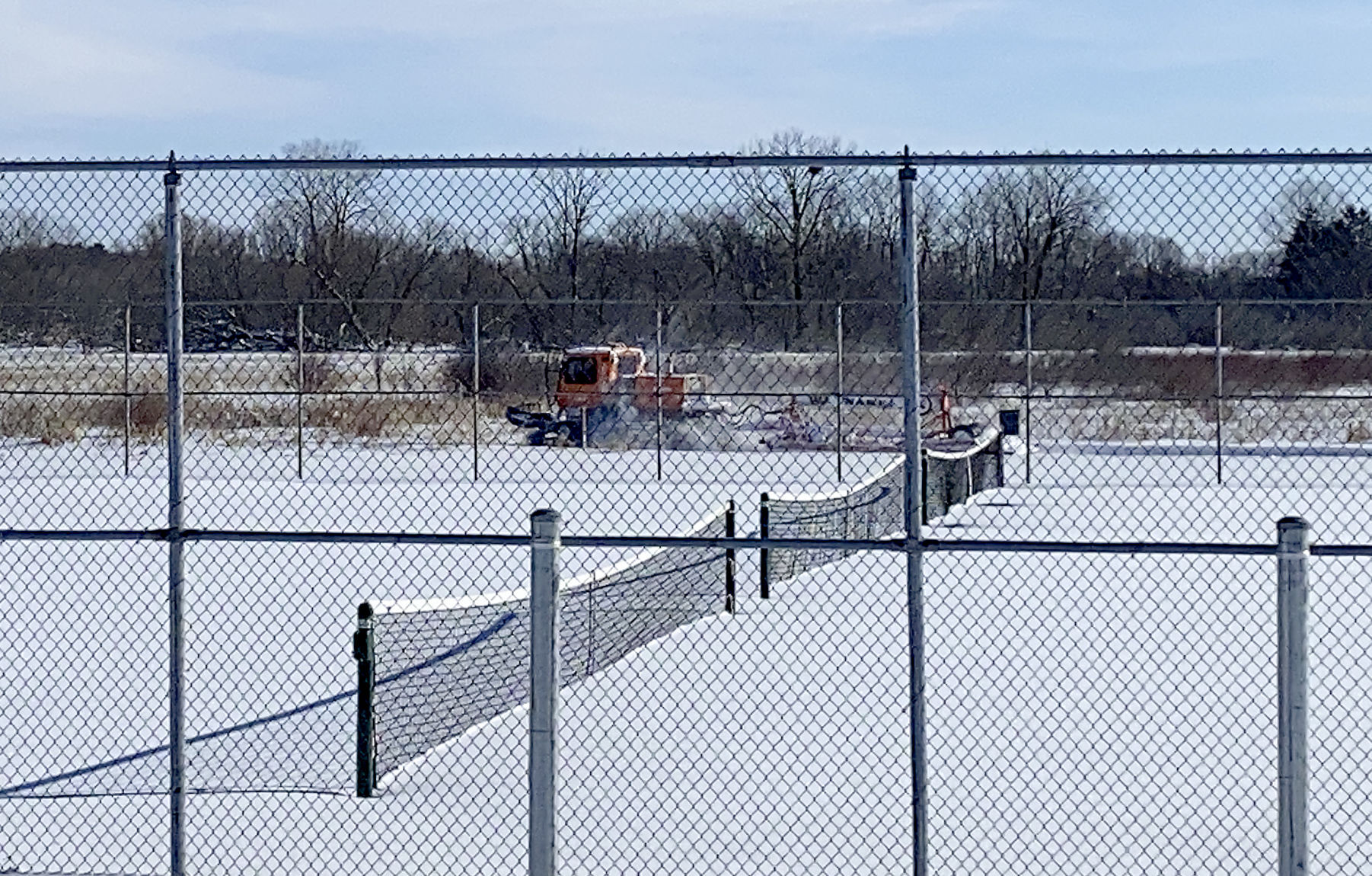 Grooming the snowmobile trail